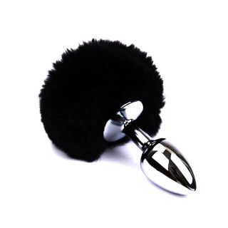 Faux Bunny Tail Black