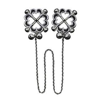 Metal Flower Nipple Clamp w Chain