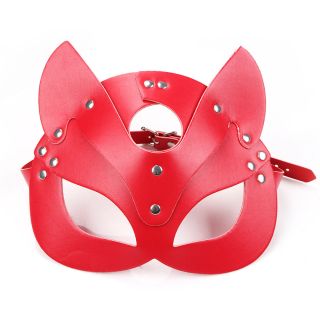 PU Kitty Mask Red