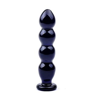 Black Beaded Glass Anal Beads