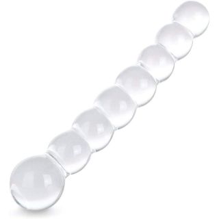8.6'' Clear Glass Anal Beads