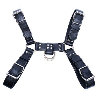 Black Faux Leather Male Body Harness