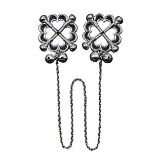 Metal Flower Nipple Clamp w Chain