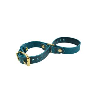 Vallera Leather Switch Cuff Turquoise and Brass