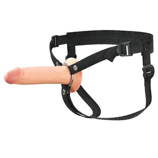 Fantasy X-Tensions Elite 7inch Vibrating Hollow Strap On Flesh 