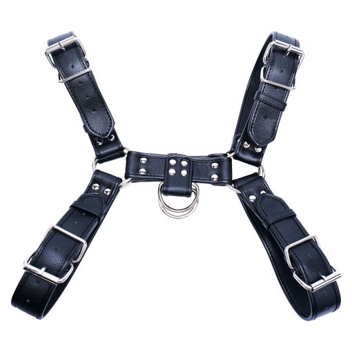 Black Faux Leather Male Body Harness