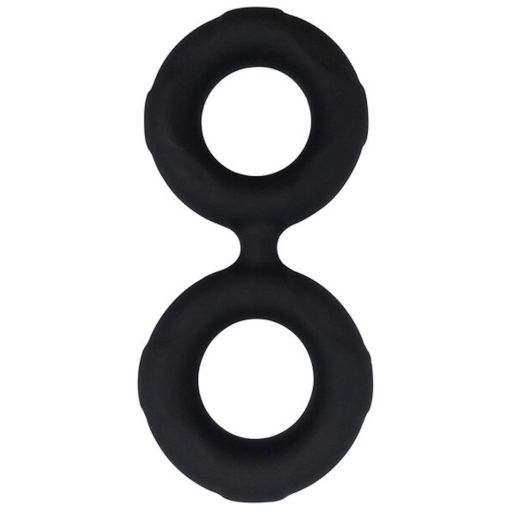 Nero by Playful Black Liquid Silicone Connected Cock Ring