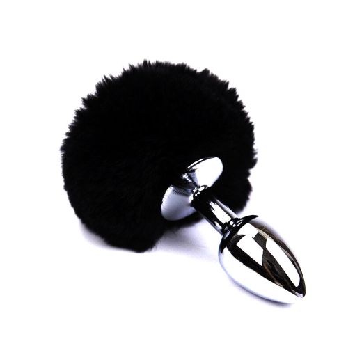 Faux Bunny Tail Black