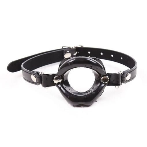 Lips Open Mouth Gag Black